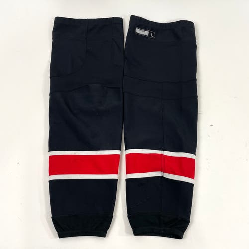 Used Black, White, and Red Reebok USHL Steel Socks | Size XL