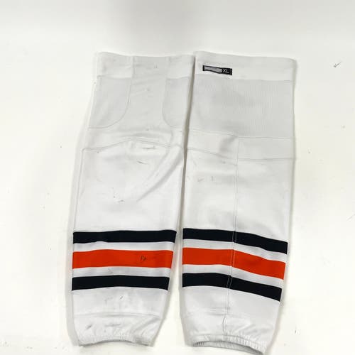 Used White, Black, and Orange Reebok Socks | Size XL