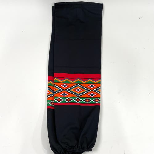 Used Black Dia De Los Muertos Socks Ontario Reign Socks with Velcro