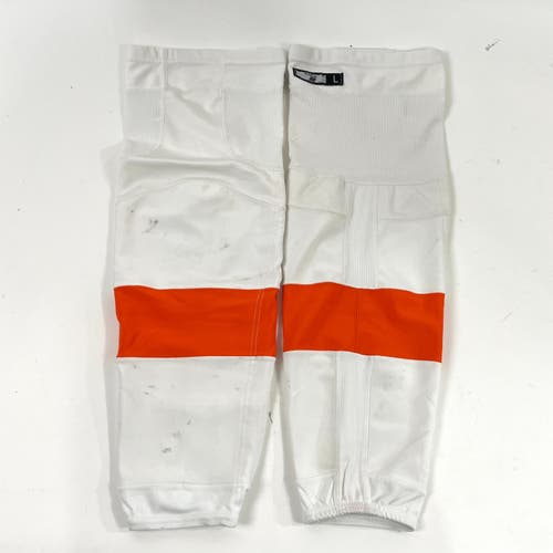 Used White with Orange Stripe Reebok Socks | Size Large
