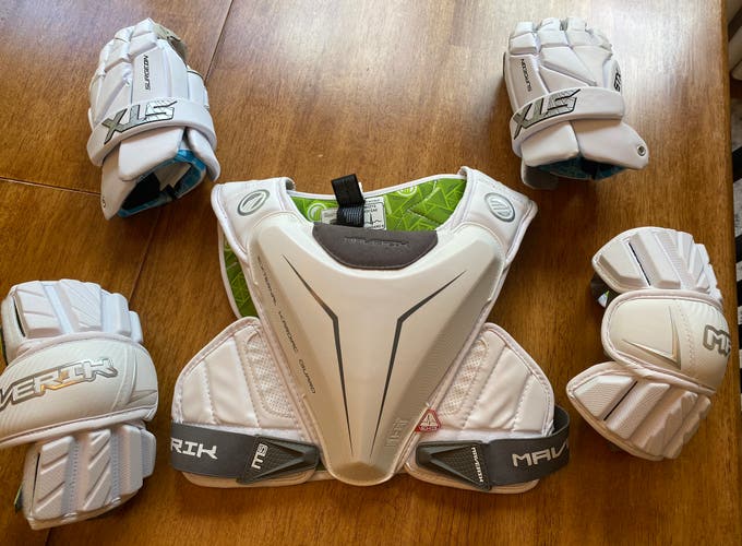 Maverik lacrosse Bundle- Chest Guard, Pads, gloves, duffle bag