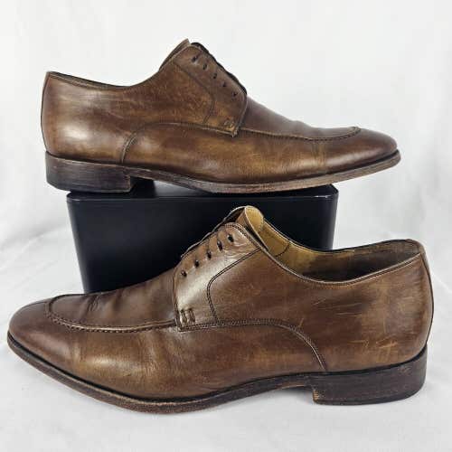 Magnanni Brown Leather Oxford Shoes Men's Size 12 Split Toe 11323 No Laces