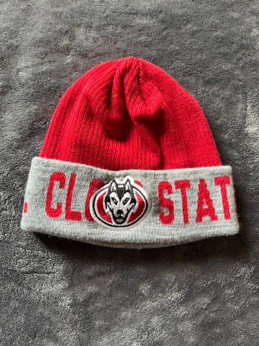 St. Cloud State Hockey Red Used Adult Unisex One Size Fits All CCM Hat