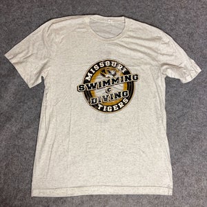 Mizzou Tigers Men Shirt Large Gray Short Sleeve Tee College NCAA Swimming Diving
