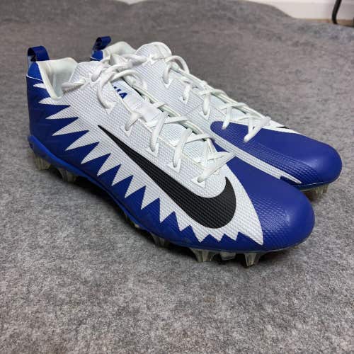 Nike Mens Football Cleats 16 White Blue Shoe Lacrosse Alpha Menace Pro Low TD