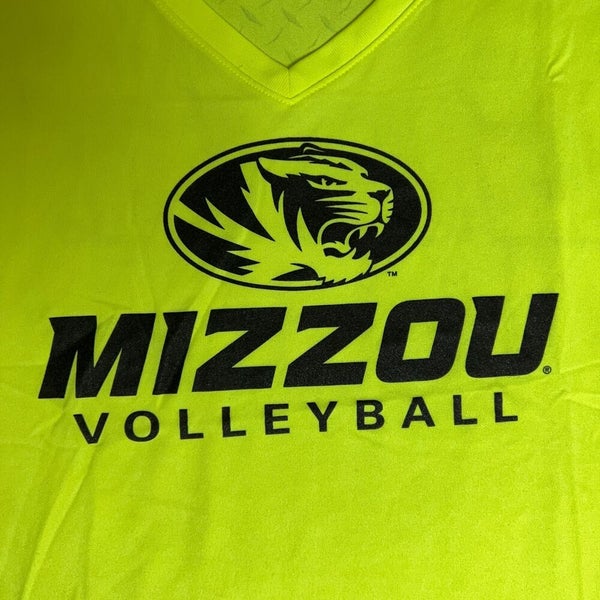 Mizzou Tigers Womens Medium Neon Green Nike Short Sleeve Tee Top NCAA Volleyball
