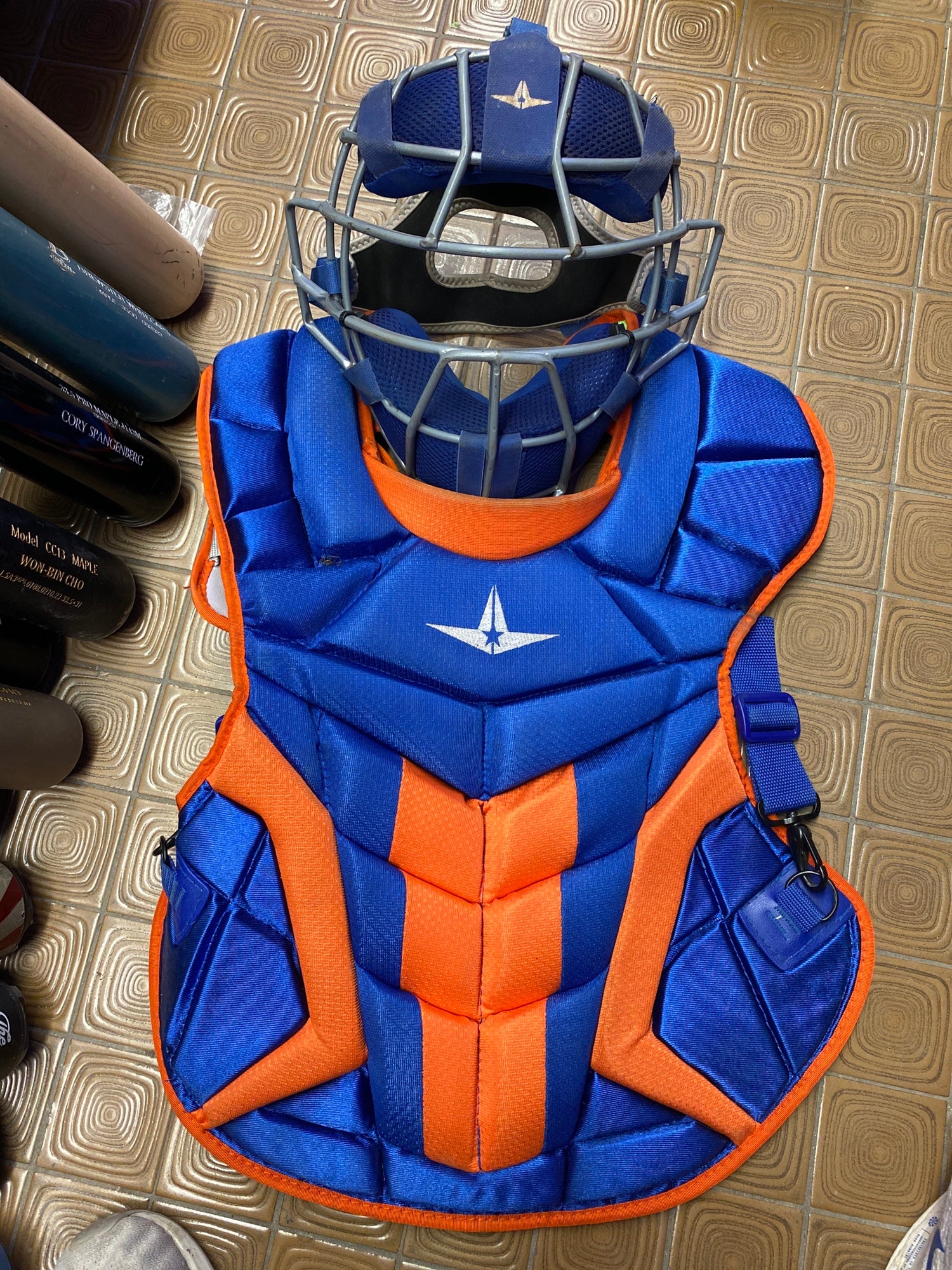 All Star System 7 Axis Adult 16+ Catchers Gear Set NOCSAE Sky Blue