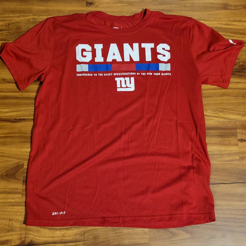 Nike Dri-Fit NY GIANTS Official Team Equip. NFL Dark Gray Polo Shirt Medium