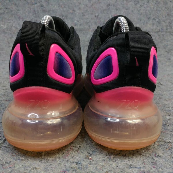 Nike Air Max 720 Black Pink Blast Girls Running Shoes Size 4.5Y Trainers  AQ3196