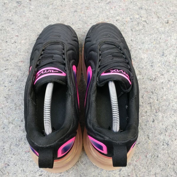Nike Air Max 720 Black Pink Blast Girls Running Shoes Size 4.5Y