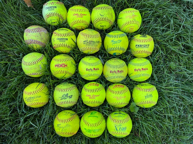 Lot of 22 Used 12 inch Softballs  - Good / Very Good condition
