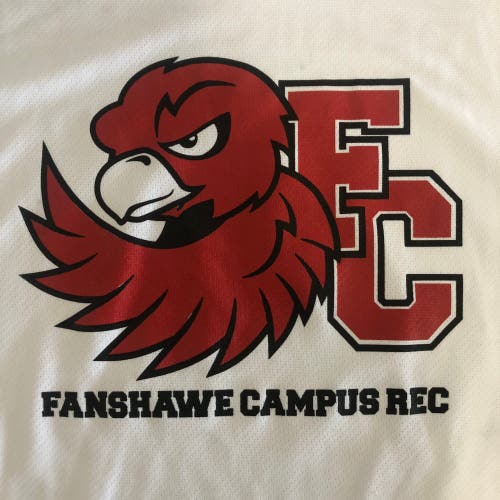 Fanshawe Campus Rec XL white hockey jersey (FREE SHIPPING)