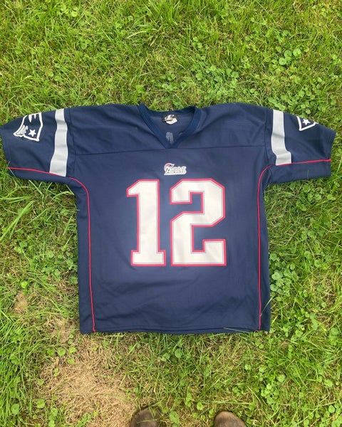 New England Patriots #12 Tom Brady Throwback Replica Jersey - Blue