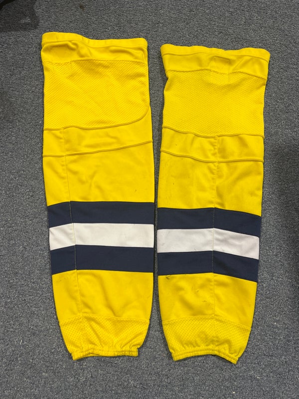 Game Used Yellow University of Michigan-Dearborn JOG Game Socks 30, 32 or 34