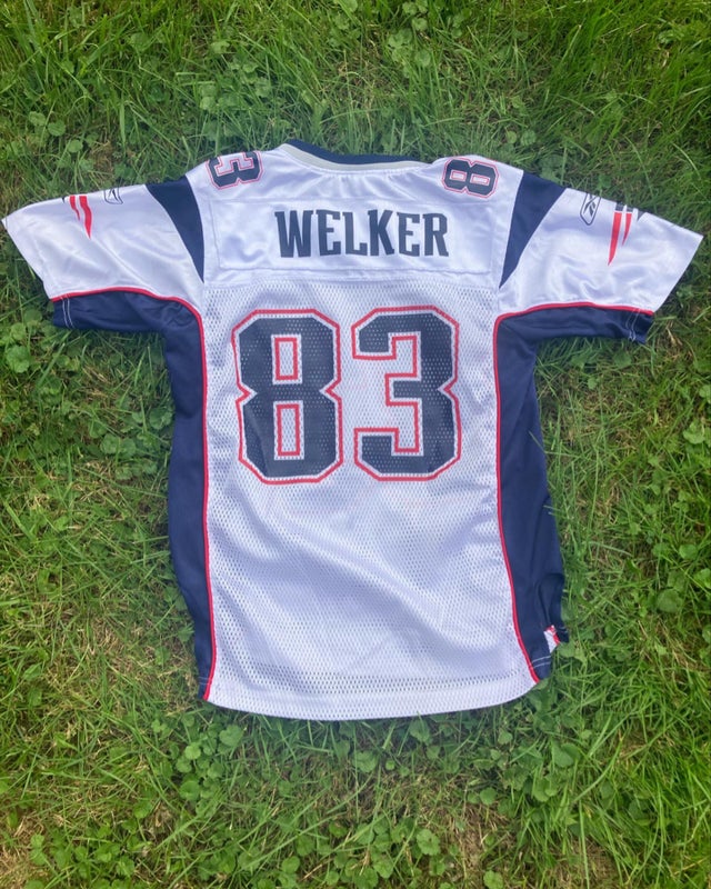 Vtg Reebok Wes Welker 83 New England Patriots Super Bowl XLII Jersey NFL  Mens Lg