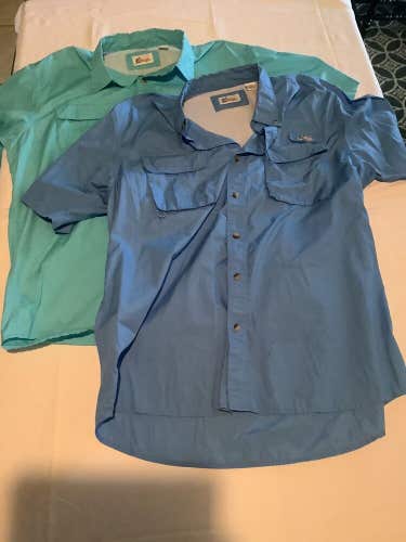 Fishing Shirt Lot of 2 Blue World Wide Sportsman Mens  Size XL  Short Sleeve A