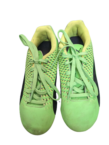 Green Kids Used Molded Cleats Puma Cleats