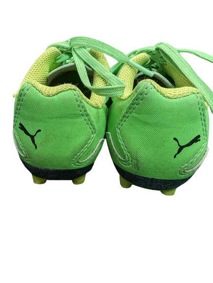Green Kids Used Molded Cleats Puma Cleats