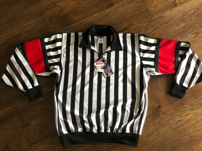 New  Referee FORCE Pro  Hockey  Jersey SIZE 46 PRO Officiating Jersey - Orange Arm Bands
