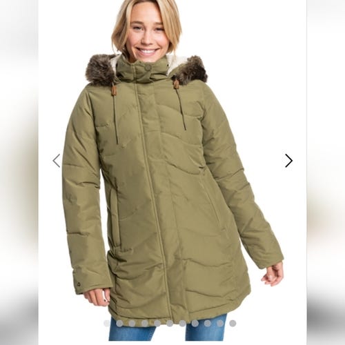 nwt roxy ellie cold weather jacket womens m mid length puffer winter coat