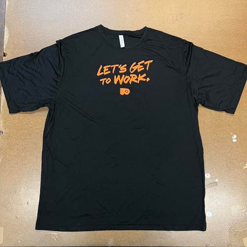 Philadelphia Flyers Let’s Get to Work Dri-fit style shirt from team 365 with minor defect
