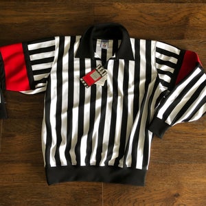 New  Referee FORCE Pro  Hockey  Jersey SIZE 44 PRO Officiating Jersey - RED Arm Bands