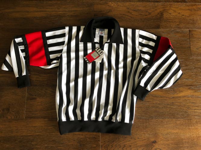 New  Referee FORCE Pro  Hockey  Jersey SIZE 44 PRO Officiating Jersey - Orange Arm Bands