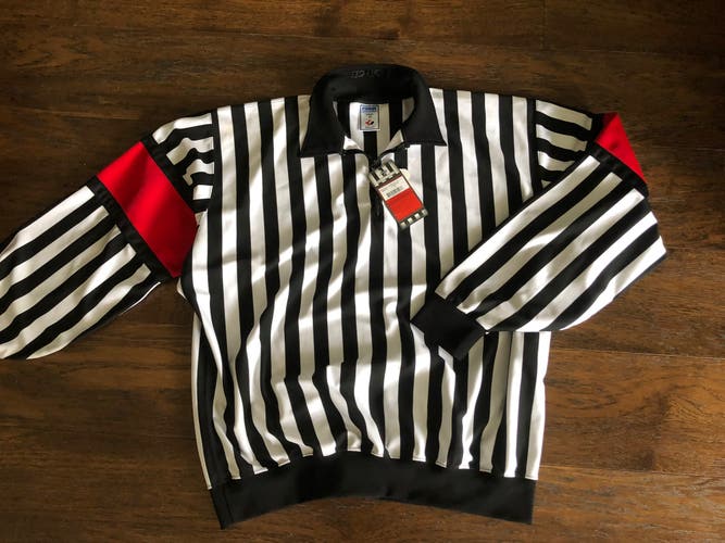 New  Referee FORCE Pro  Hockey  Jersey SIZE 56 PRO Officiating Jersey - Orange Arm Bands