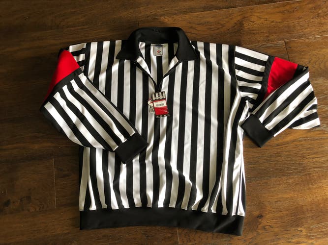 New  Referee FORCE Pro  Hockey  Jersey SIZE 60 PRO Officiating Jersey - Orange Arm Bands