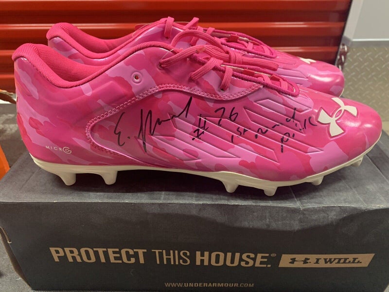 Ereck Flowers Signed Cleats Giants Commanders Dolphins U Miami Under Armour  BCA NWT