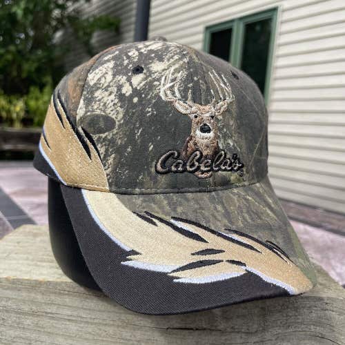 Cabelas Baseball Truckers Cap Hat Men's Adjustable Strap Embroidered Deer Camo