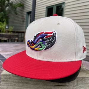 Akron Rubber Ducks New Era Fitted Hat MiLB Club Rare Alternate Size 7 1/2 NWOT