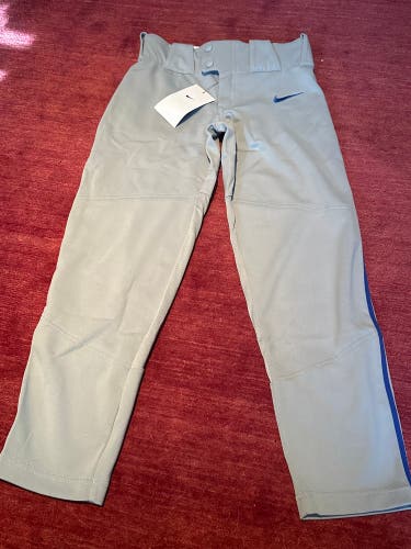 Youth New Nike Vapor Pro Slim Fit Baseball Game Pants Gray Royal Small S