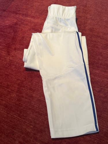 Youth New Nike Vapor Pro Slim Fit Baseball Game Pants White Royal L Large