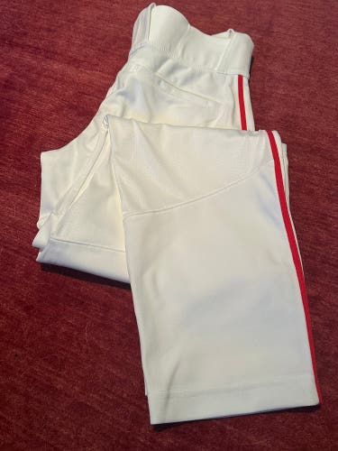 Youth New Nike Vapor Pro Slim Fit Baseball Game Pants White Red  L Large