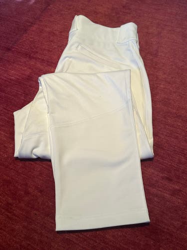 New Nike Vapor Pro Slim Fit Baseball Game Pants White Solid Mens L Large