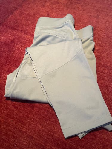 New Nike Vapor Pro Slim Fit Baseball Game Pants Grey Solid Mens Medium M