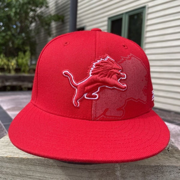 Detroit Lions DOUBLECOVERAGE Red-White Fitted Hat by Reebok