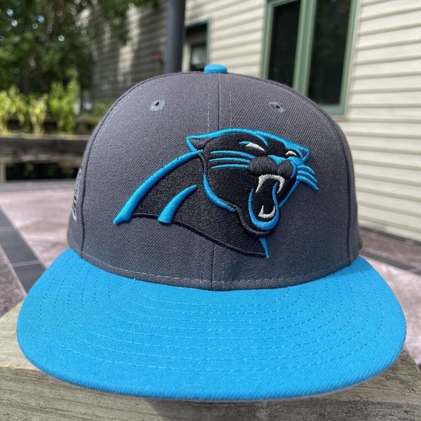 Carolina Panthers Fitted Baseball Hat Size 7 Black And Teal Fitted