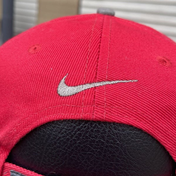 Vtg Nike Golf Hat Swoosh Check Red Strapback Cap | SidelineSwap