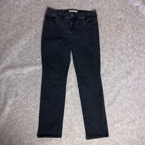 Chicos Womens Jeans 2 / 12 Black Slim Pant Denim Mid Rise Dark Wash Casual Solid
