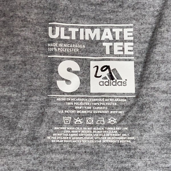 Kansas Jayhawks Womens Shirt Small Adidas Gray Short Sleeve Tee NCAA Track Field
