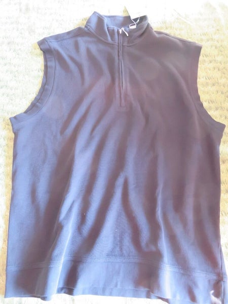 NEW * Ashworth EZ TECH Golf SWEATER Vest Pullover 1/4 Zip - Black - Size LARGE