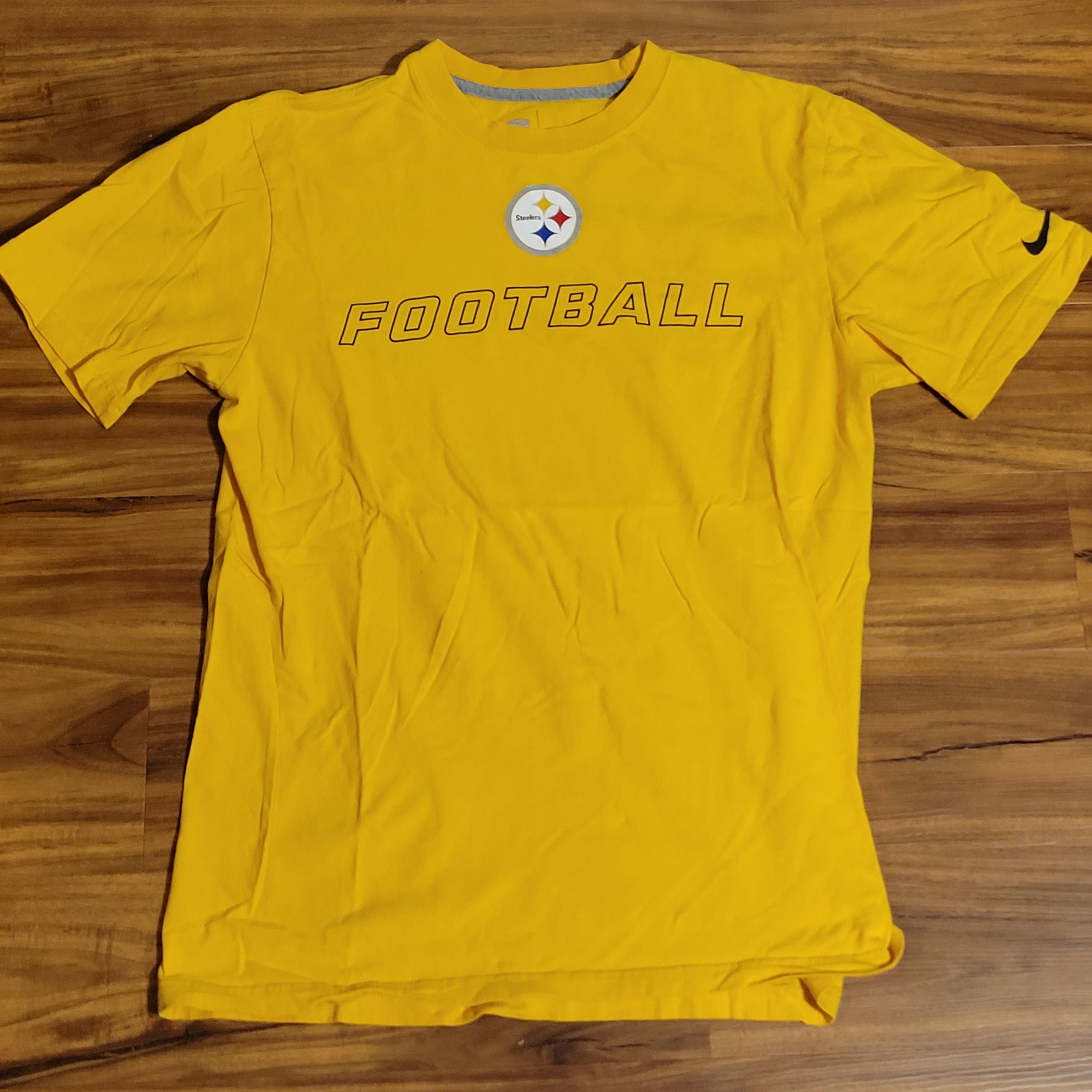 Pittsburgh Steelers Shirt Mens Medium Black Nike Dri-Fit Short