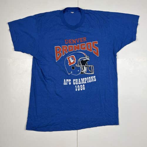 Vintage Denver Broncos 1986 AFC Champions T-Shirt Screen Stars Single Stitch XL