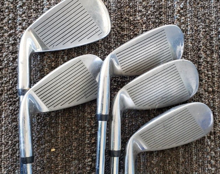 SET OF LYNX BLACK CAT DEEP CAVITY BACK GOLF IRONS 6-PW REG STEEL 1 INCH OVER