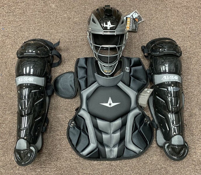 All Star System 7 Axis Youth 10-12 Catchers Gear Set - Graphite Grey Black  | SidelineSwap