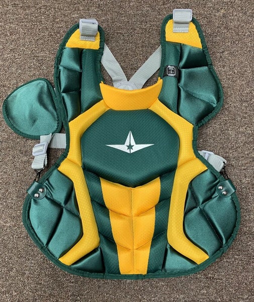 All Star System 7 Axis Youth 10-12 Catchers Gear Set - Dark Green Yellow  Gold