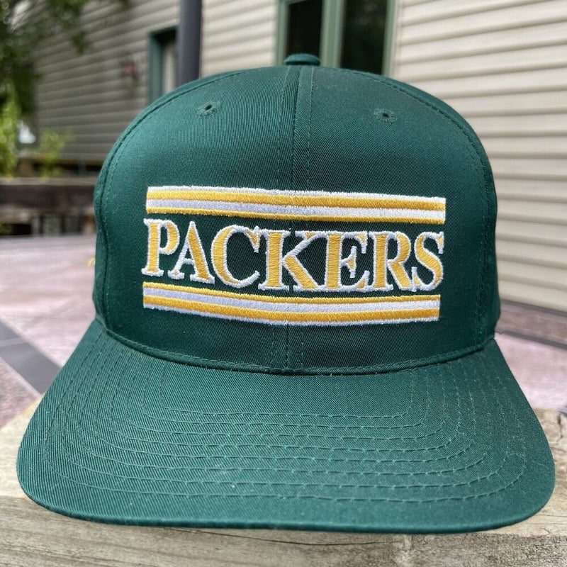 Vintage 1990s Green Bay Packers NFL Football Annco Snapback Script Logo Hat Cap