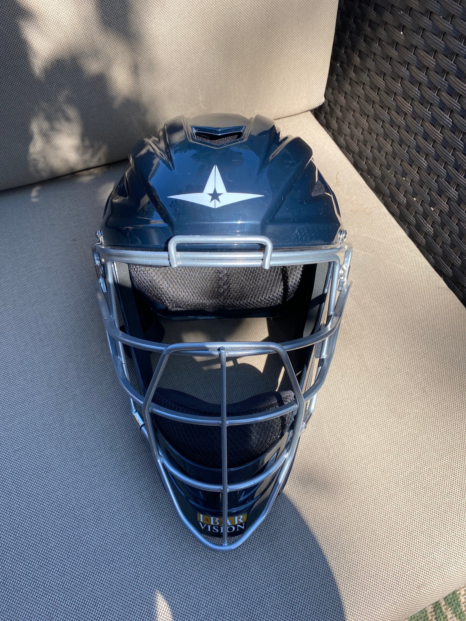 New All-Star Light Blue and Black MVP2500 Catcher's Helmet | SidelineSwap